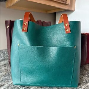 Portland Leather “Sea Glass” large classic tote
